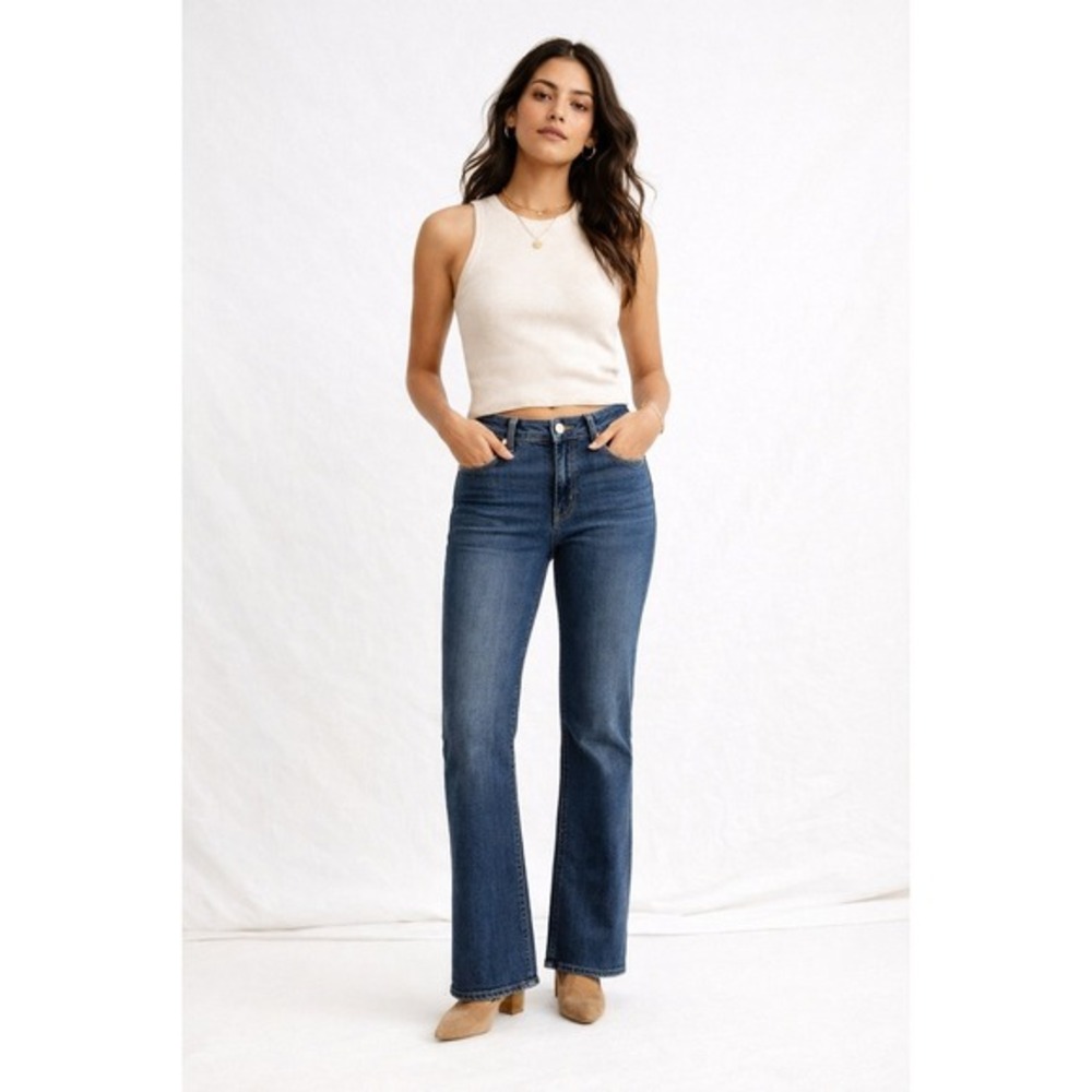 Seven7 Tummyless High Rise Bootcut Jeans Women 12P Blue NWT